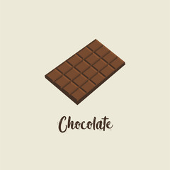 Milk chocolate bar isolated