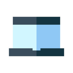 Icon laptop in flat style. vector illustration and editable stroke. Isolated on white background.