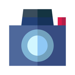 Icon camera in flat style. vector illustration and editable stroke. Isolated on white background.