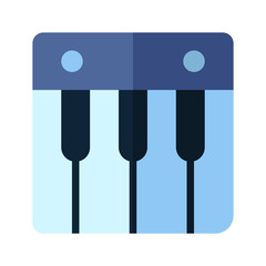 Fototapeta premium Icon music keyboard in flat style. vector illustration and editable stroke. Isolated on white background.