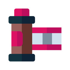 Icon reel in flat style. vector illustration and editable stroke. Isolated on white background.