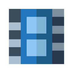 Icon cinema roll in flat style. vector illustration and editable stroke. Isolated on white background.