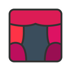 Icon theater in lineal color style. vector illustration and editable stroke. Isolated on white background.