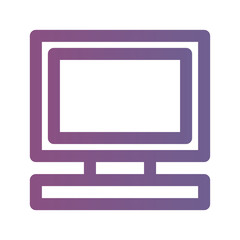 Icon television in lineal gradient style. vector illustration and editable stroke. Isolated on white background.