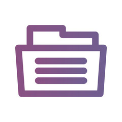 Icon folder in Lineal Gradient style. vector illustration and editable stroke. Isolated on white background.