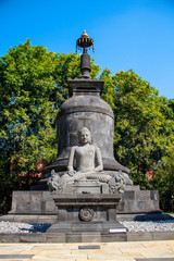 Obraz premium A sculpture of winged Buddha from the Borobudur Temple. Indonesia