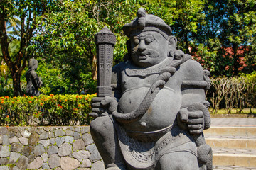 A figure of a winged soldier from the Borobudur Temple. Indonesia