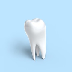 White tooth 3d illustration
