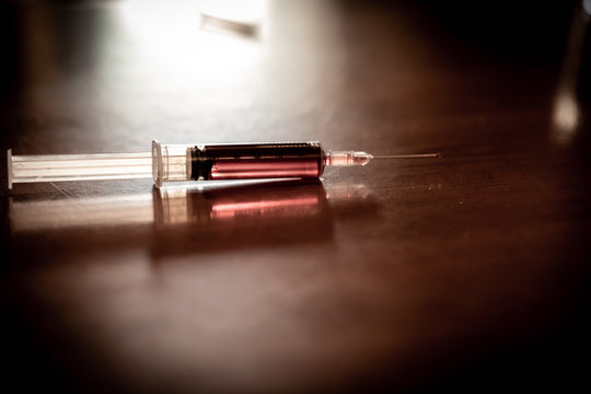 syringe and botulinum injections: therapy concept of axillaris hyperidrosis