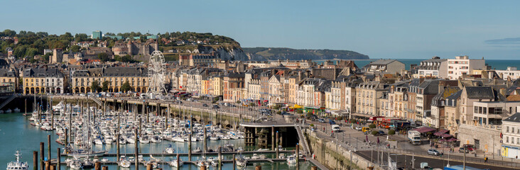 Europe, France, Normandy, Dieppe skyline panorama - obrazy, fototapety, plakaty