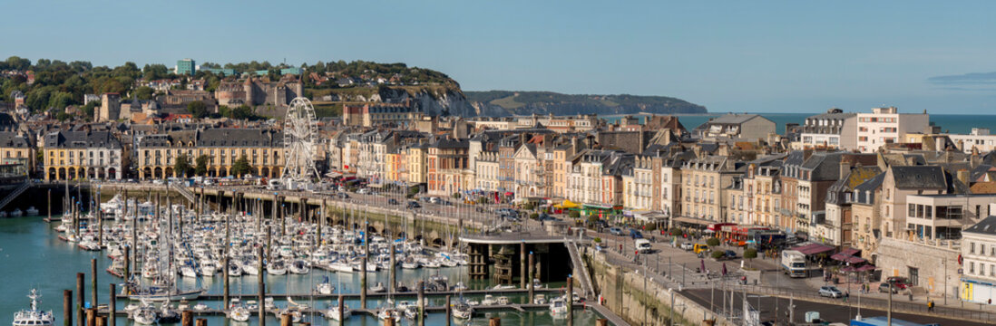 Europe, France, Normandy, Dieppe skyline panorama