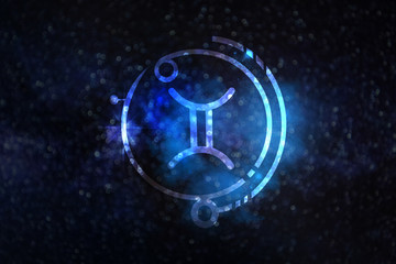 Astrology sign Gemini against starry sky