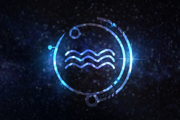Astrology sign Aquarius against starry sky