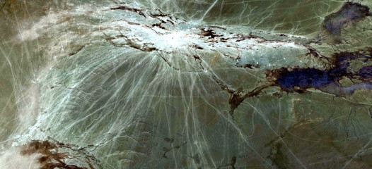 abstract photography of the deserts of Africa from the air. aerial view of desert landscapes,...