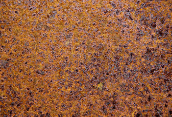 Closeup of old and totally rusty metal surface