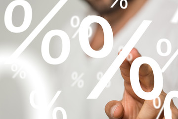 sale digital percent in hand