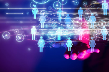 Big data visualization. Network connection structure