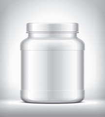 Plastic Jar on background. Glossy surface version. 