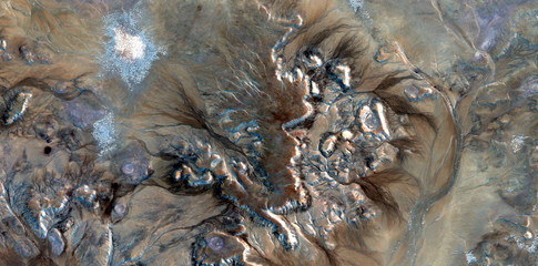 mass grave,  abstract photography of the deserts of Africa from the air. aerial view of desert...