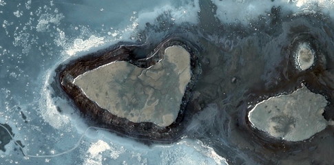 the footprint,  abstract photography of the deserts of Africa from the air. aerial view of desert...