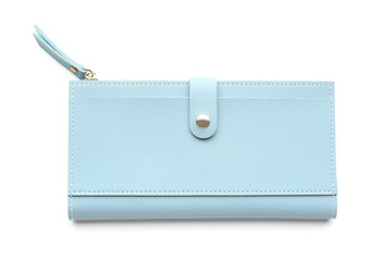 Stylish wallet on white background