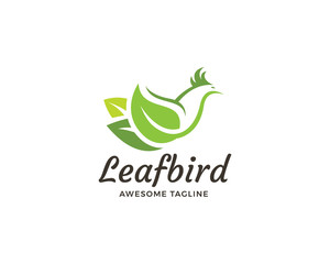 Leaf bird logo design