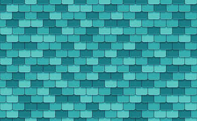 Blue roof tiles seamless pattern © volyk