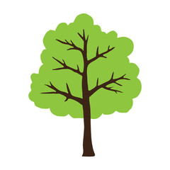 Vector hand drawn doodle sketch green tree isolated on white background