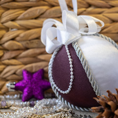 Hand made Christmas decor with pine cone