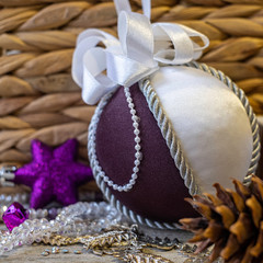 Hand made Christmas decor with pine cone