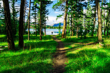 Man Enjoying The Outdoors Lake Vacation