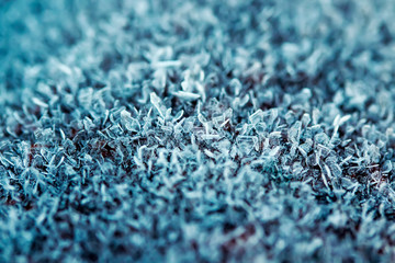  festive natural background with texture shiny transparent crystals cold frost cover the surface in winter frosty morning