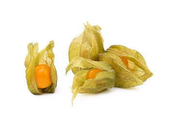 Healthy Cape Gooseberry (Physalis) isolated on white background