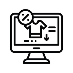 Obraz premium online shopping and discount card vector in lineal style