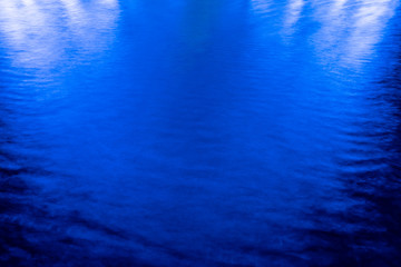 Fototapeta na wymiar Abstract blue background, lights reflections on the water.