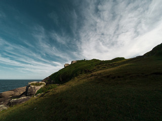 landscape with mountains and clouds