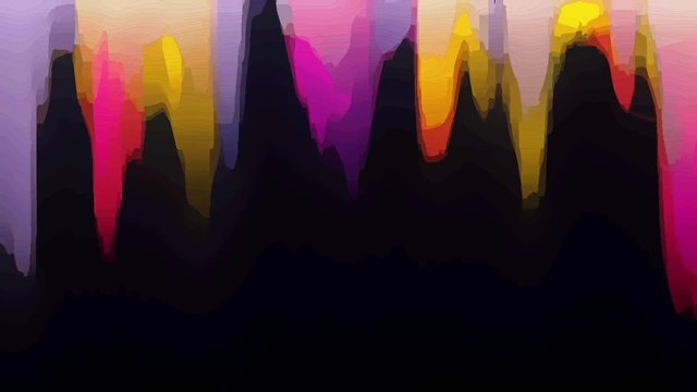 Animated background with abstract colorful spurts of flame. 4K texture with yellow, purple, pink, black and violet colors. 