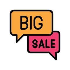 message popup and big sale vector with editable stroke