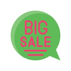 big sale and message popup vector in flat design