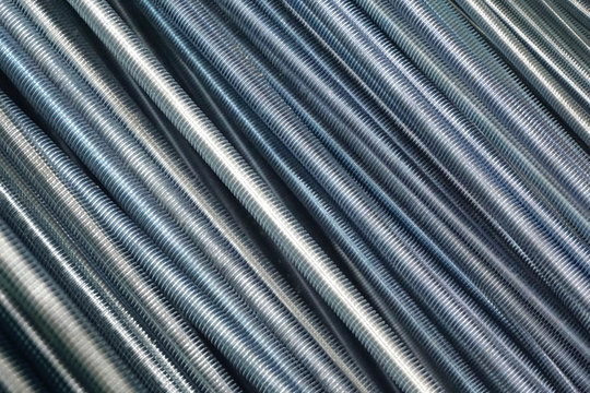 A number of threaded steel rod