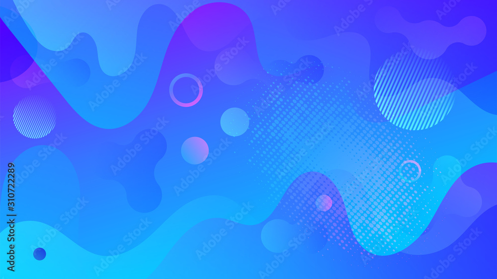Poster abstract background in blue shades. 3d fluid shape illustration. vector template paper design. abstr