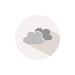 Clouds. Icon with shadow on a beige circle. Fall vector illustration