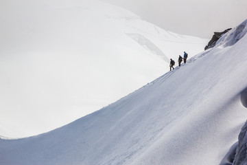 Stock photo of some climbers in Mont Blanc