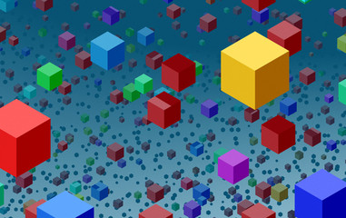 Fototapeta na wymiar colored 3d cubes