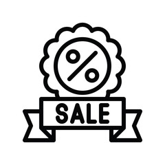 percentage badge and sale ribbon vector in lineal style