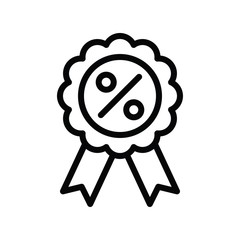 ribbon badge and percentage tag vector with lineal style