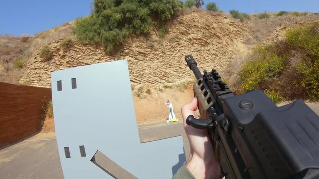 POV Of Soldier Training In Close Quarters Combat Techniques