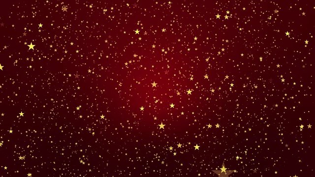 Star Fall on Red Loop. Yellow star fall with red background , 10 seconds duration seamless loop animation.