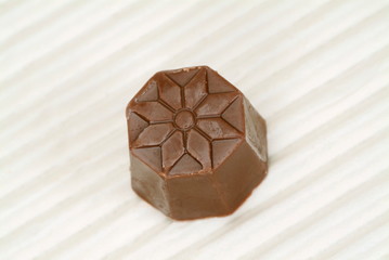 Top view of one piece of chocolate.