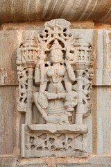 A figure on Kirti Stambha, Chittorgarh, Rajasthan, India
